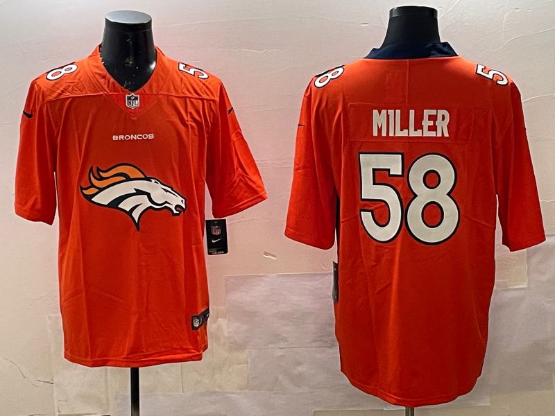 Men Denver Broncos 58 Miller Orange Brigade standard 2025 Nike Limited NFL Jersey style 1